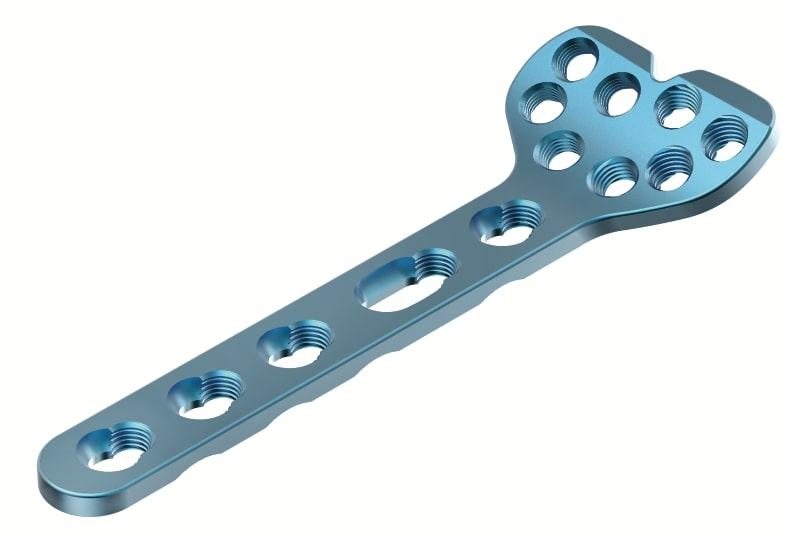 Auxein - 2.4мм Блокуюча долонна дистально промінева пластина, (8 головних отв.)